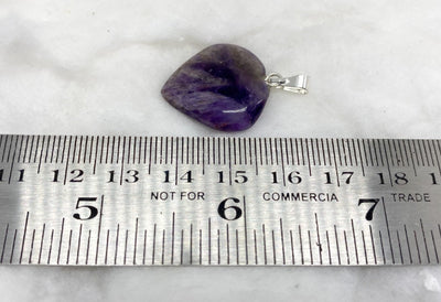 Amethyst Flat Heart Pendant Stone Pendants-One piece