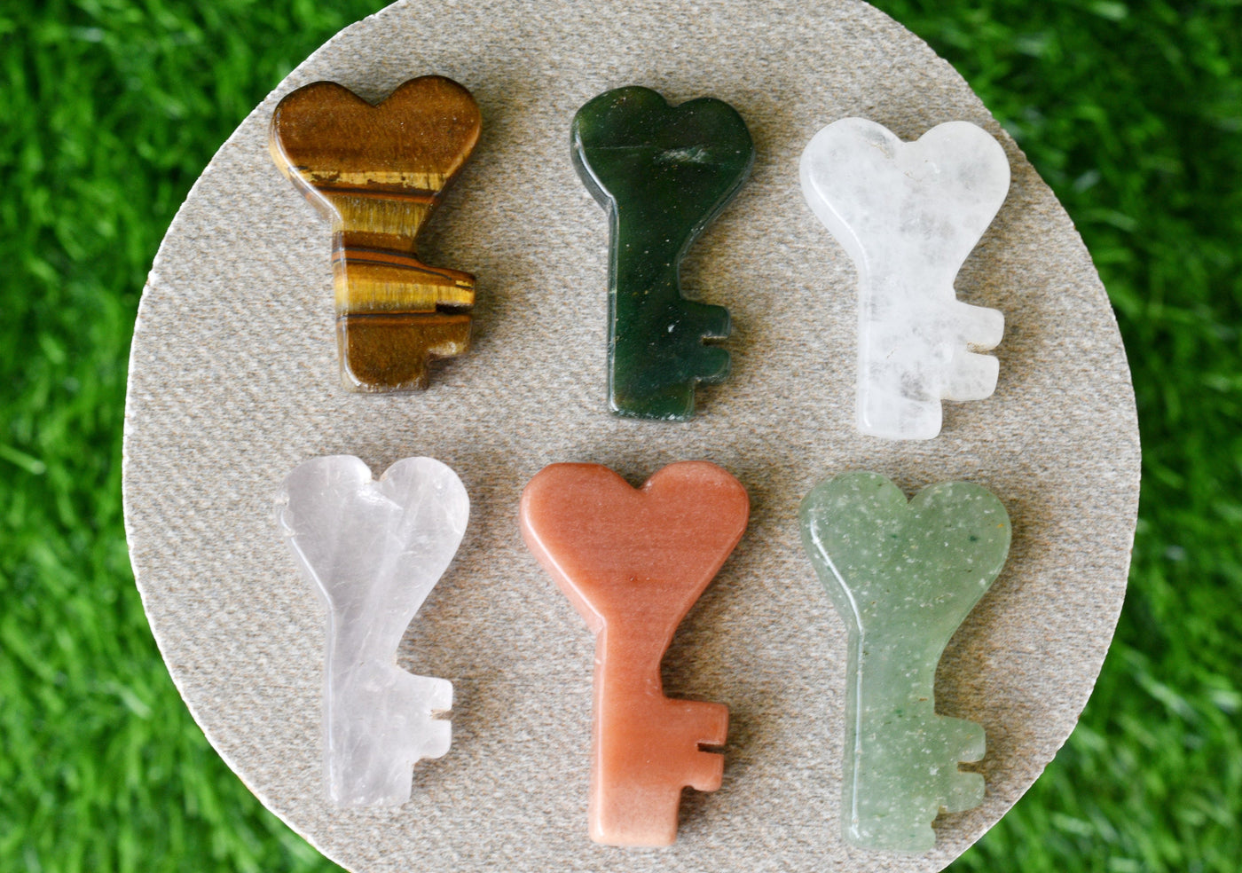 Polished Hand Carved Crystal Key, Gemstone Keys Home Decoration