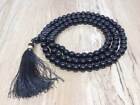 Collier de méditation Mala 108 perles de prière en onyx noir naturel de 6 mm
